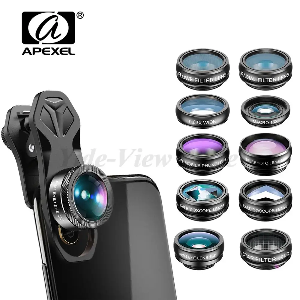 Apexel Fisheye Lens Mobile Apexel 11 1/10 1 Mobile Phone Lens Kit
