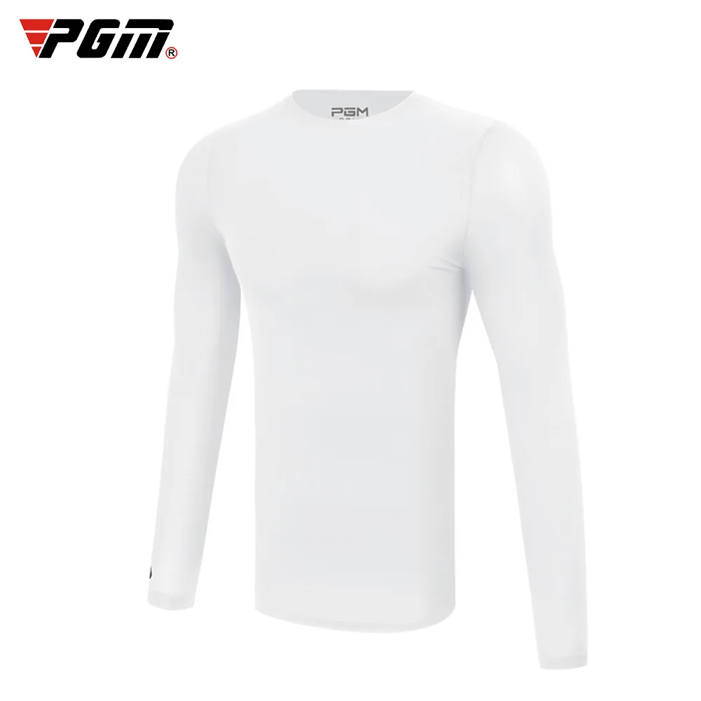 PGM Mens Sun Protection Golf Shirt Underwear Long Sleeve Golf Shirt Cooling Ice Silk T-shirts Anti-UV Soft Golf Apparel For Men