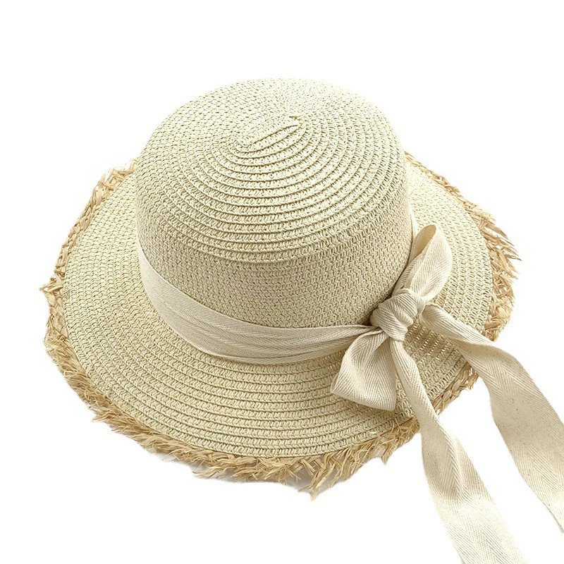 Summer Beach Sunshade Straw Hat Women's Beach Vacation Sunscreen Hat Big Brim Straw Knitted