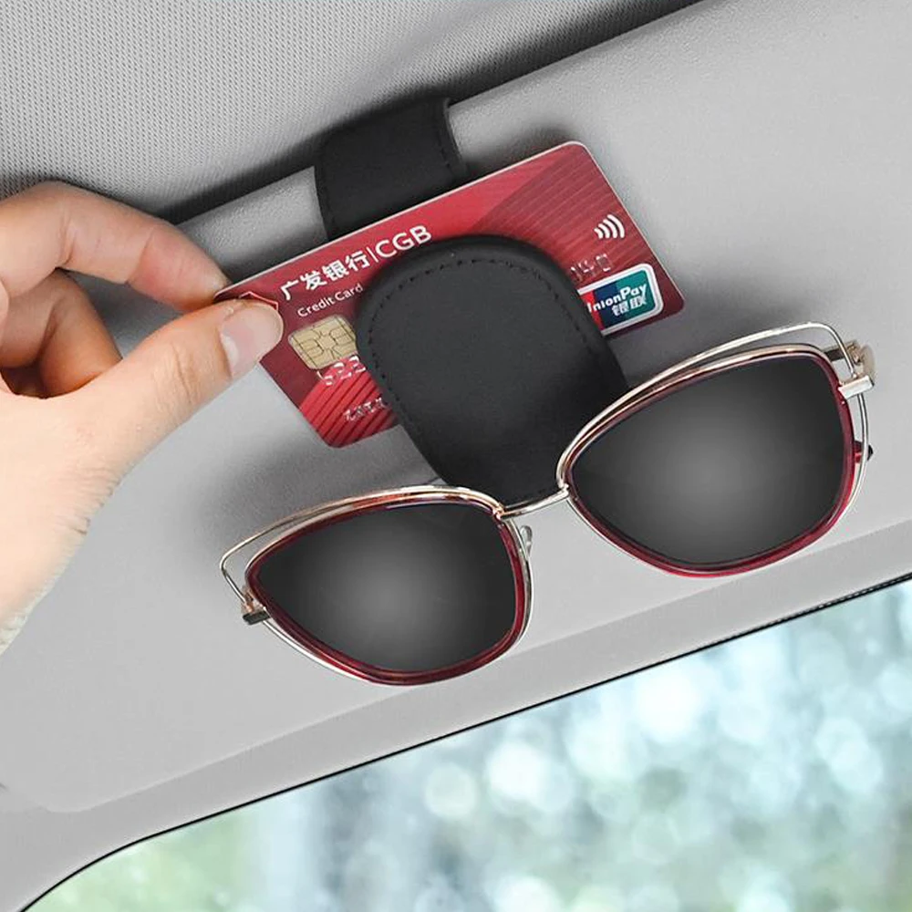 Universal Car Auto Sun Visor Glasses Box Sunglasses Clip Card Ticket Holder Stand Fastener Pen Case Eyeglasses Car Accessories