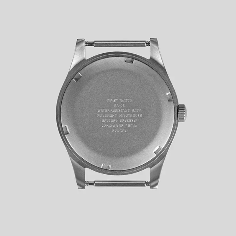 RDUNAE RA03 G10 34.5mm Retro Military Watch 316L Stainless Steel K1 Mineral Glass Luminous Sports Quartz Men Pilot Watch Men 6