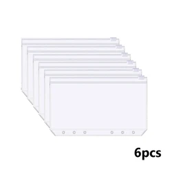 2024 Financial Management Cash Envelope Binder with A6 Loose-Leaf Notebook (6 pcs zipper Bag)