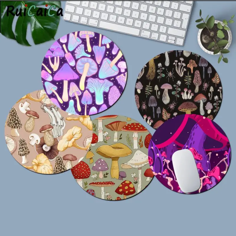 

Mushroom Mousepad Non-slip Round Big Promotion Table Mat Student Mousepad Computer Keyboard Pad Games Pad For PC Gamer Mousemat
