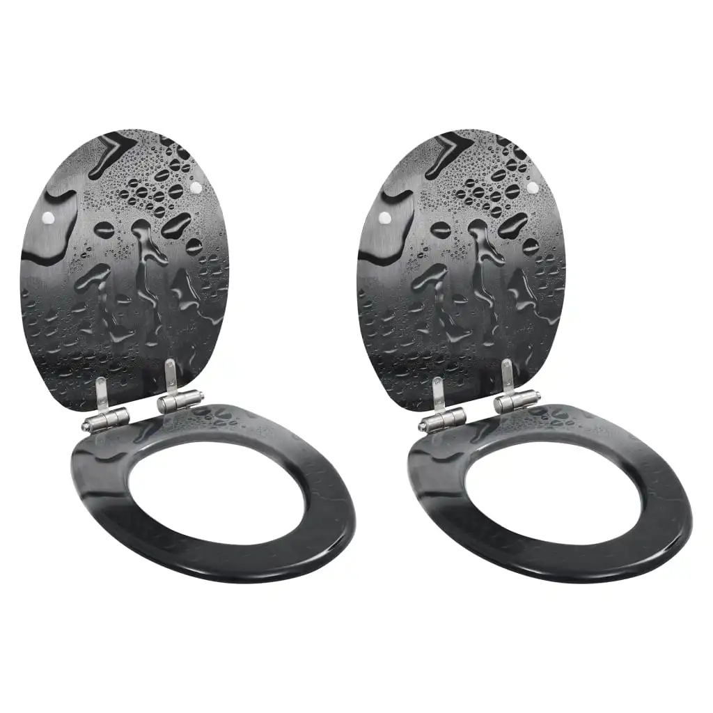 2Pcs Wc Mdf Seat Soft Water Drop Closure Coperchio Sedile Del Bagno Soft Cover Foam Jot Set Copertura Rimovibile Di Ricambio Antibatterica