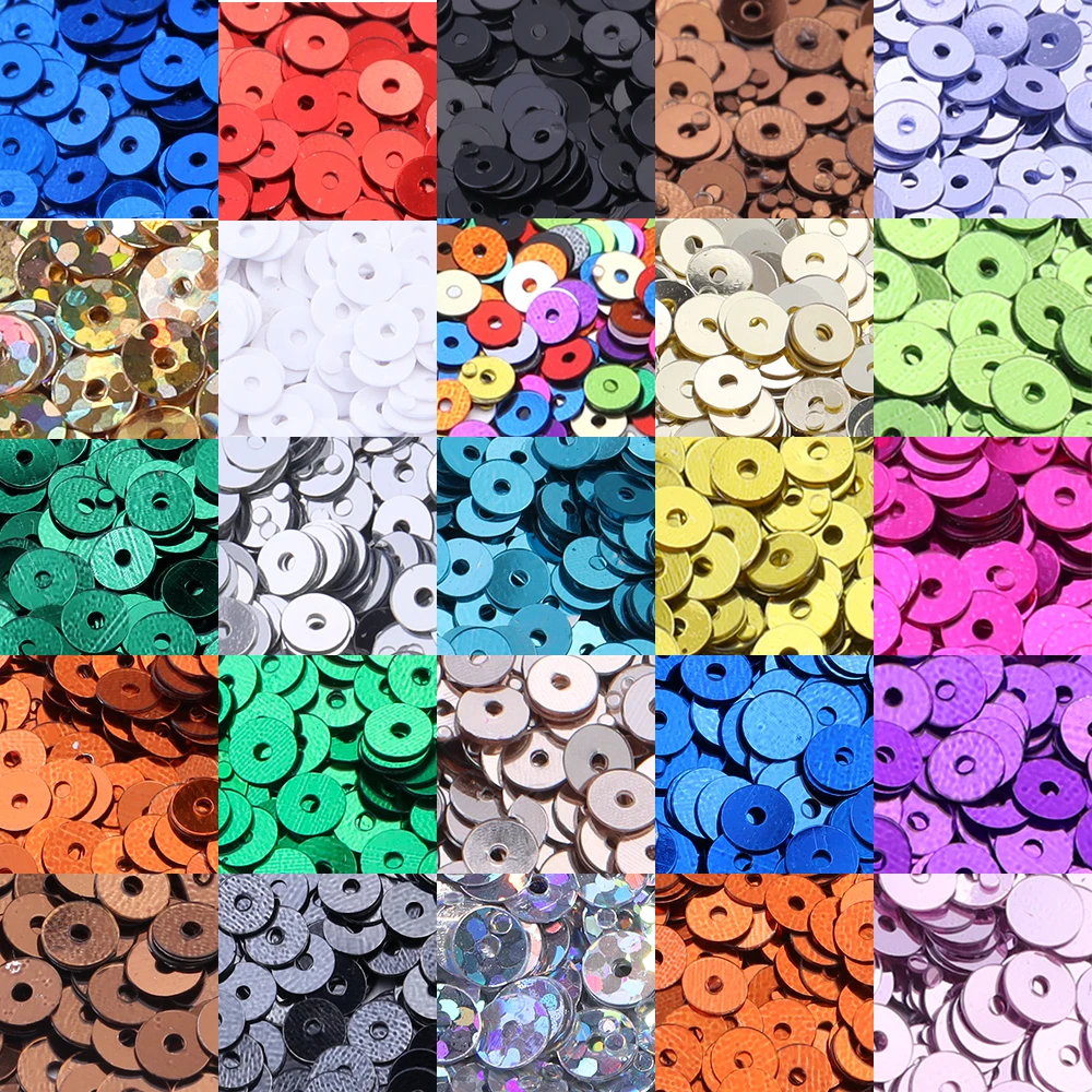 20g reine Farbe Pailletten flach rund 4mm PVC lose Pailletten Handwerk Paillette Nähen Kleidung Dekoration DIY Zubehör – Detail 6