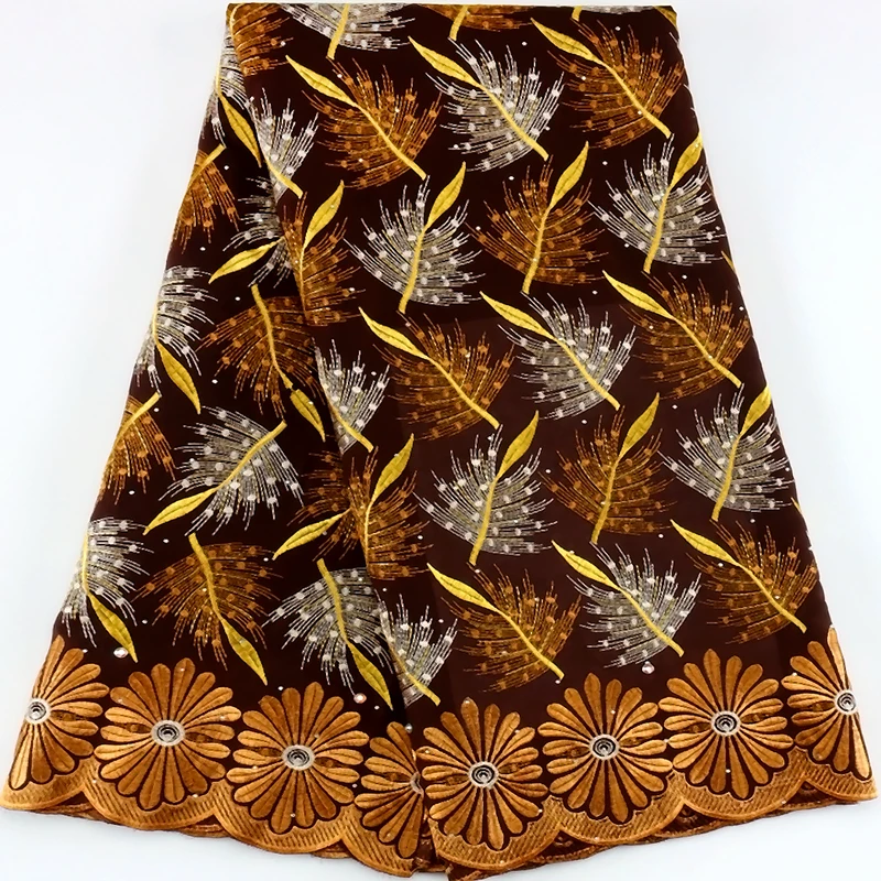 

2023 African Cotton 5 Yards Lace Fabric Hight Qualiy Swiss Voile Lace In Switzerland Fabric Nigerian For Wedding Dresses Sewing