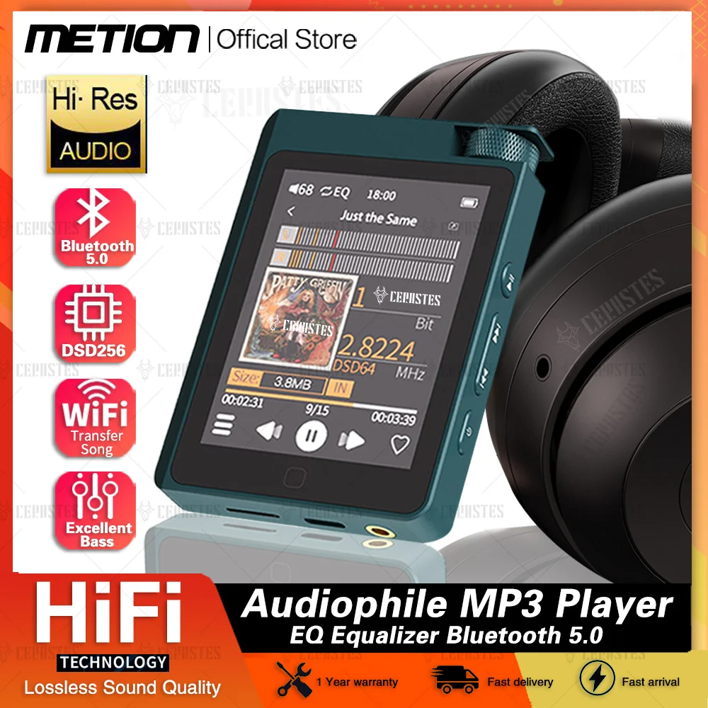Reproductor MP3 M4 con Bluetooth 5,0, pantalla táctil, HiFi, sin pérdidas,  música, altavoz incorporado, 32GB