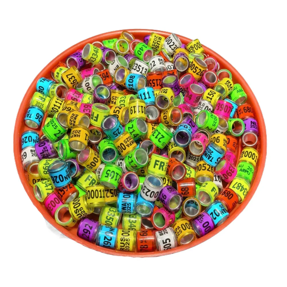 50 Pcs 2025 Multicolor Pigeon Foot Ring With Word Earrings Quality Durable Bird Ring Racing Pigeon Foot Ring Bird Tools - Image 6