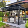 6.5x12FT Hardtop Grill Gazebo All-Weather BBQ Shelter with Side Shelves Ceiling Hooks Galvanized Steel Frame Outdoor Parties 1