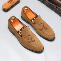 Men's Casual Leather Shoes Mens Classic Retro British Style Tassels Loafers Moccasins Fashion Party Wedding Flats for Men