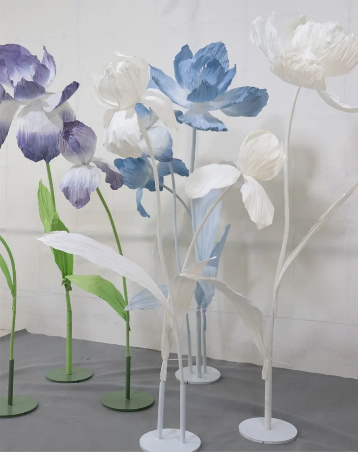 

Large Iris Artificia Paper Flower Head for Event Wedding Decor Marriage Home Party Backdrop Decor Window Layout Handmade Flower