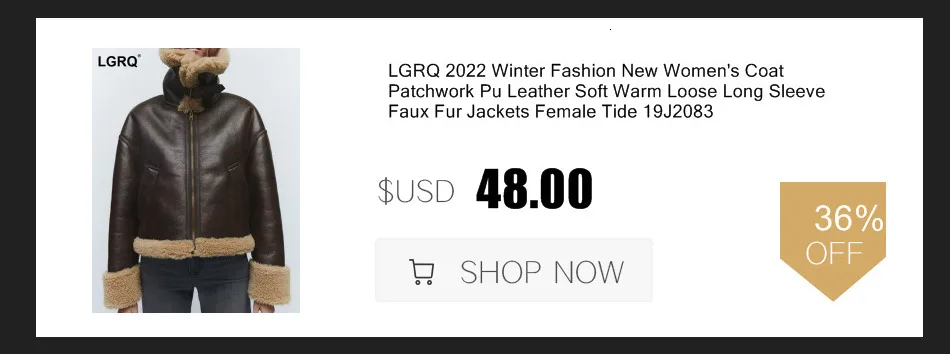LGRQ 2026 Winter Fur Coat Women's Medium Long Waistless Spotted Long Sleeve Fake Fox Polka Dots Jacket Female Windbreaker WV9630
