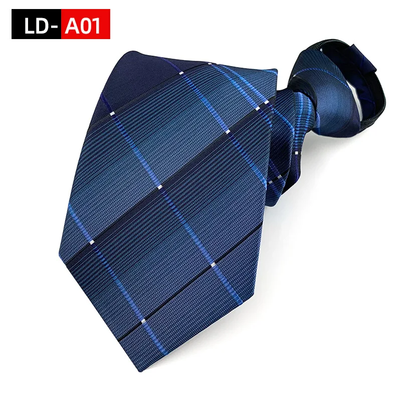 Reißverschluss-Krawatte für Herren, vorgebundene Krawatte, gestreift, 8 cm, heiß begehrter Stil, Reißverschluss-Krawatte für Herren und Damen, Hochzeit, Business, Party, Geschenk – Detail 5