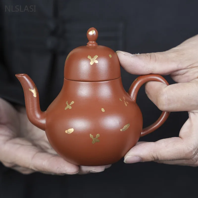 

Dahongpao Ball Hole Filter Teapot Raw Ore Yixing Purple Clay Tea Pot Handmade Tea Infuser High Quality Zisha Tea Accessories