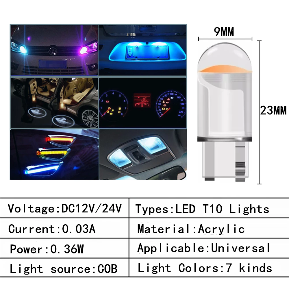 Infitary-ڵ LED T10 COB Ĩ   12V 24V, ڵ   õ б, ȣ  W5W,  , 10 