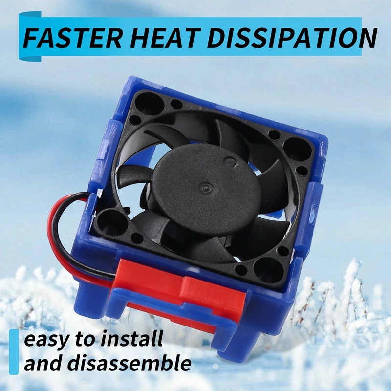VXL-3S ESC Cooling Fan And Motor Dual Fan Set Compatible With For Traxxas Slash 4X4 Stampede 4X4 Rustler