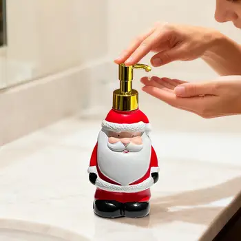 เครื่องจ่ายสบู่แบบพกพารูปทรงซานตาคลอสที่น่ารักขวดปั๊มสบู่ห้องน้ำแชมพูขวดกดคริสต์มาสตกแต่งบ้าน 1