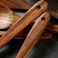 5 ustensiles de cuisine en bois, cuillères en bois, outils de cuisine pour cuisiner et servir, cuillère de cuisine antiadhésive 4