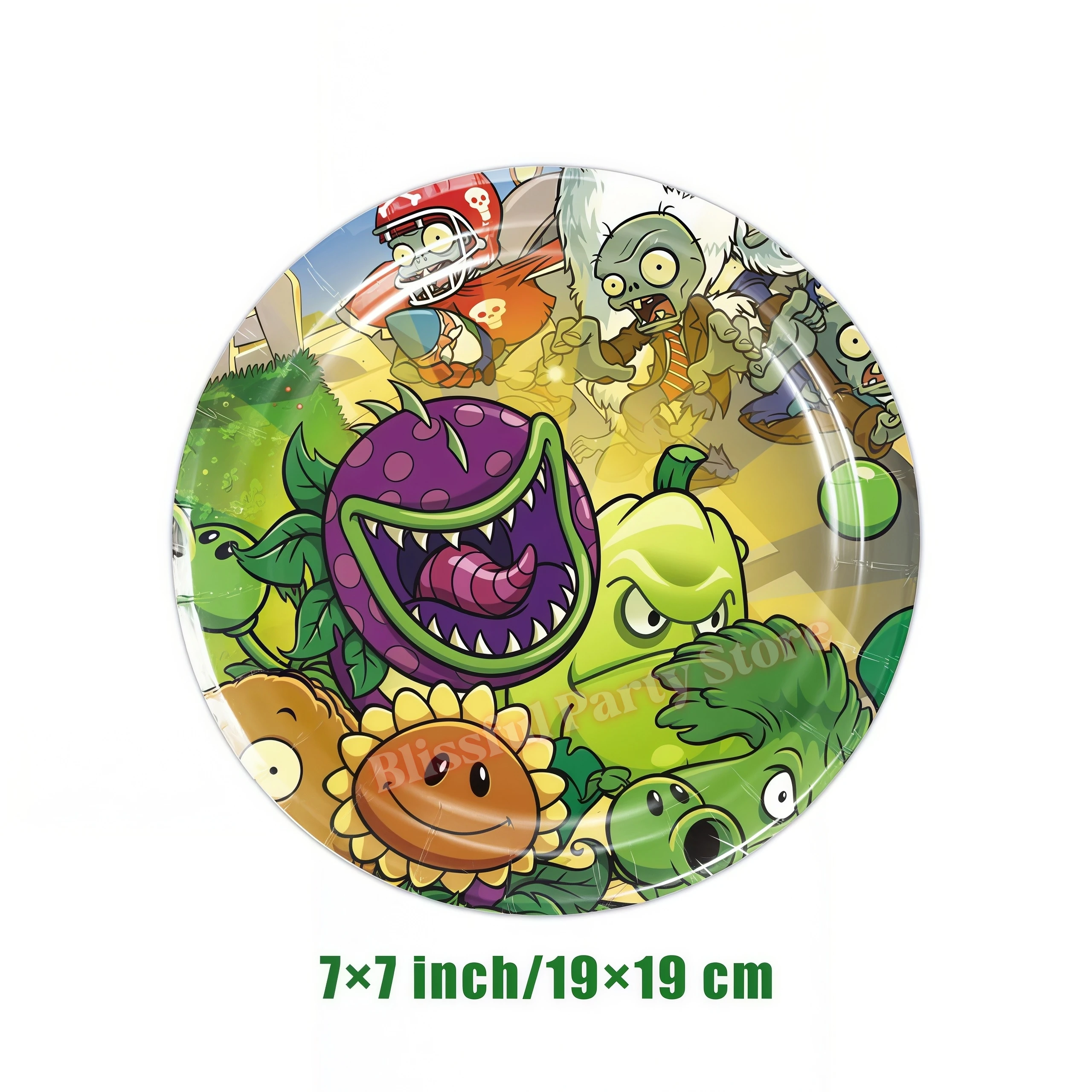 Plants vs. Zombies Geburtstagsparty-Dekorationsset, Happy Birthday Banner, Tassen und Teller für Kinder, Gastgeschenke, Baby-Shower-Zubehör – Detail 3