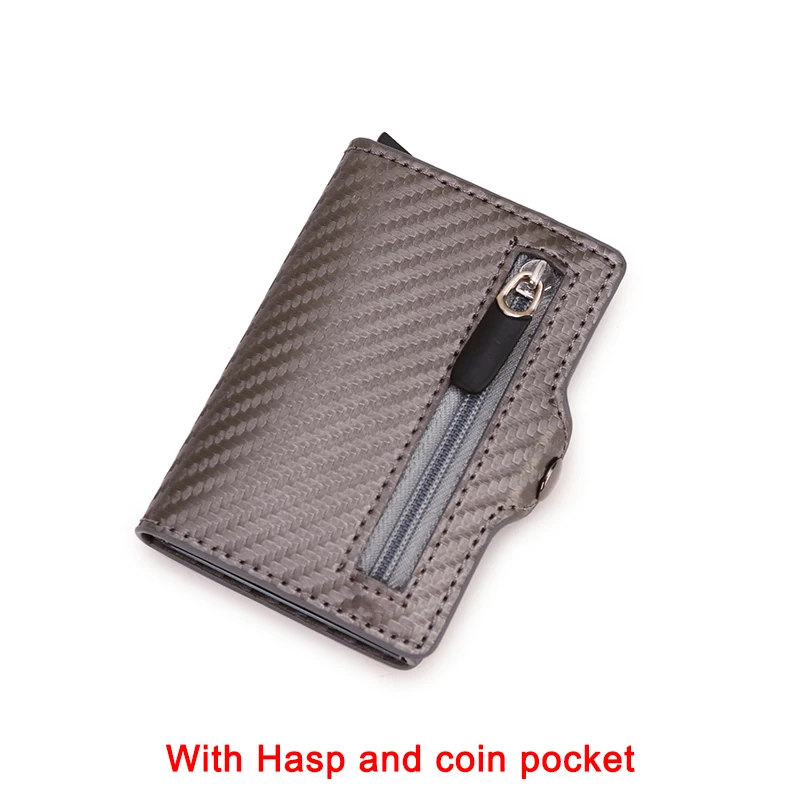 Carbon Fiber RFID Blocking Leather Wallet - Mens Credit Card Holder Case