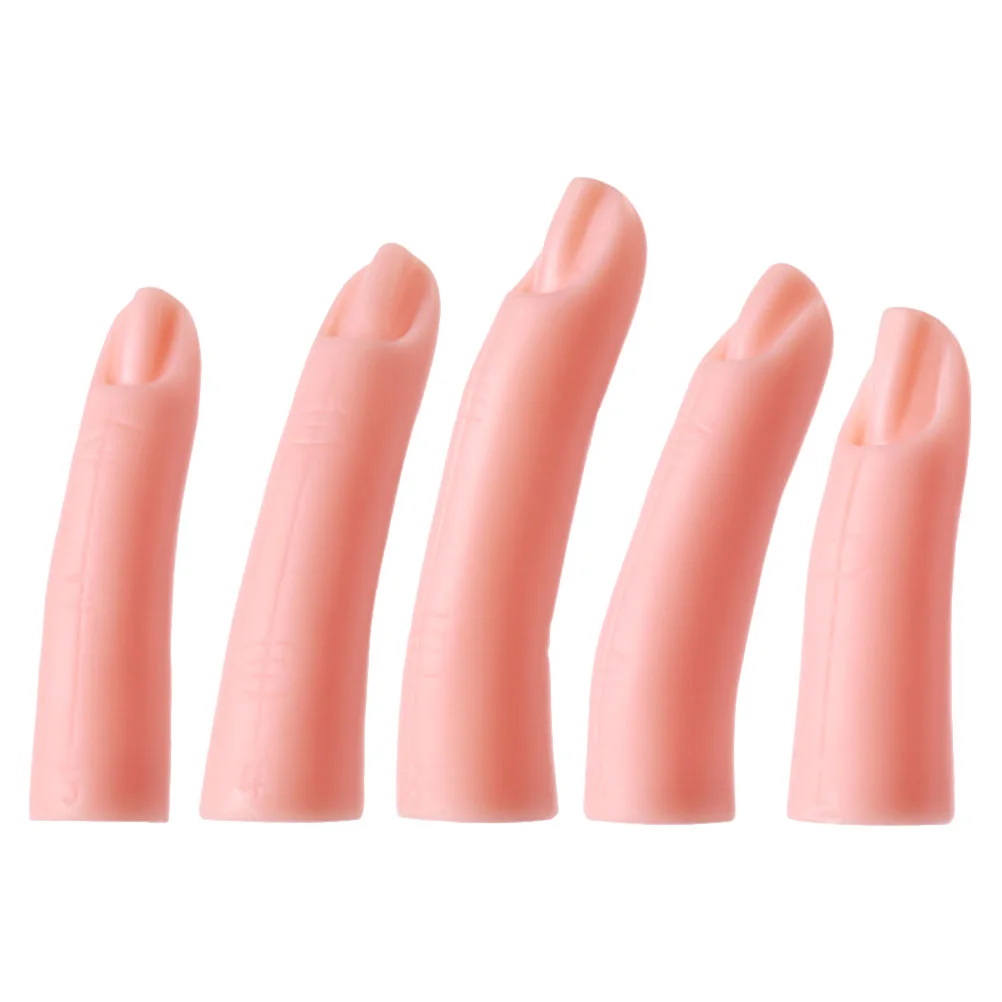 

5pcs Fake Fingers Silicone Finger Practice Nail Fingers Practice Finger for Acrylic Nails