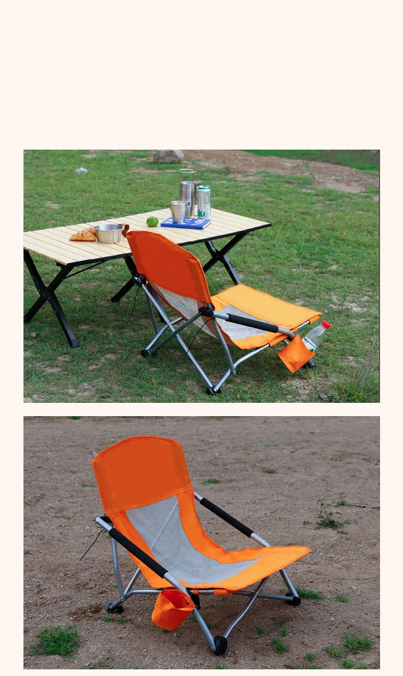 Outdoor lounge chair Camping folding chair Beach Portable travel high back fishing