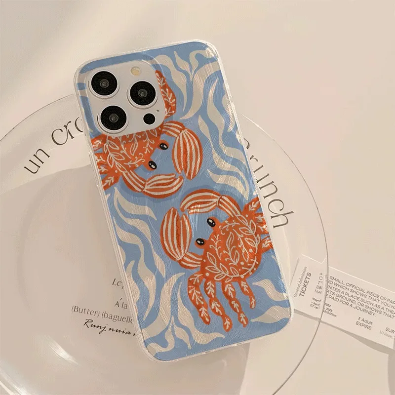 Summer Orange Crab Pattern Smartphone Case Cover