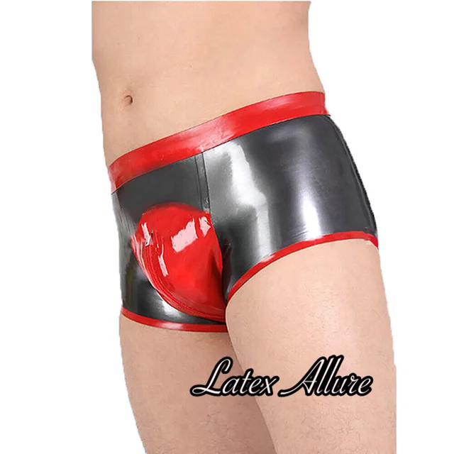 100% Natural Latex Gray with Red Men Panties with Front Zip Fitted Sexy Rubber  Shorts Boxer Handmade Underwear Hot Sexy Diaper B - AliExpress