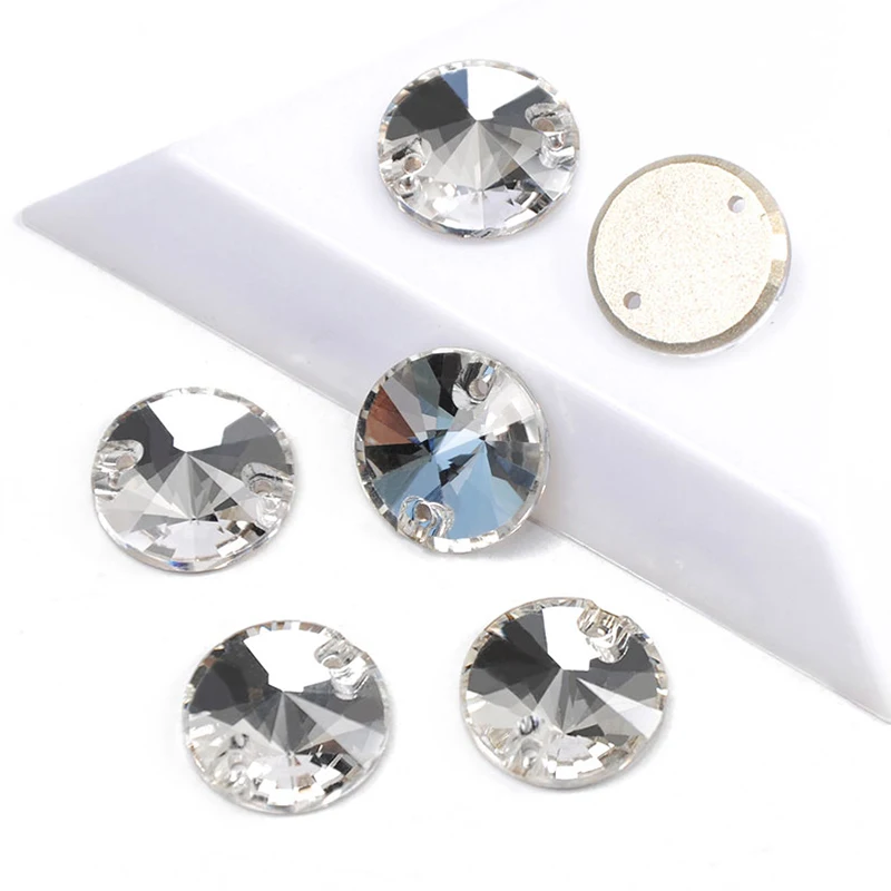 Rivoli Sew-On Rhinestones: Round Crystal Appliques for Wedding Dress & DIY Clothing