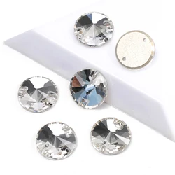 Rivoli Sew-On Rhinestones: Round Crystal Appliques for Wedding Dress & DIY Clothing (Crystal)