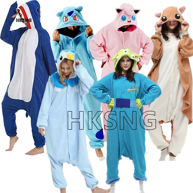 Kigurumi Stitch Adultos Animal Onesies Invierno Mujeres Pijama Mono Chico  Pareja Disfraz Cosplay Franela Dibujos animados Ropa de dormir Pijamas