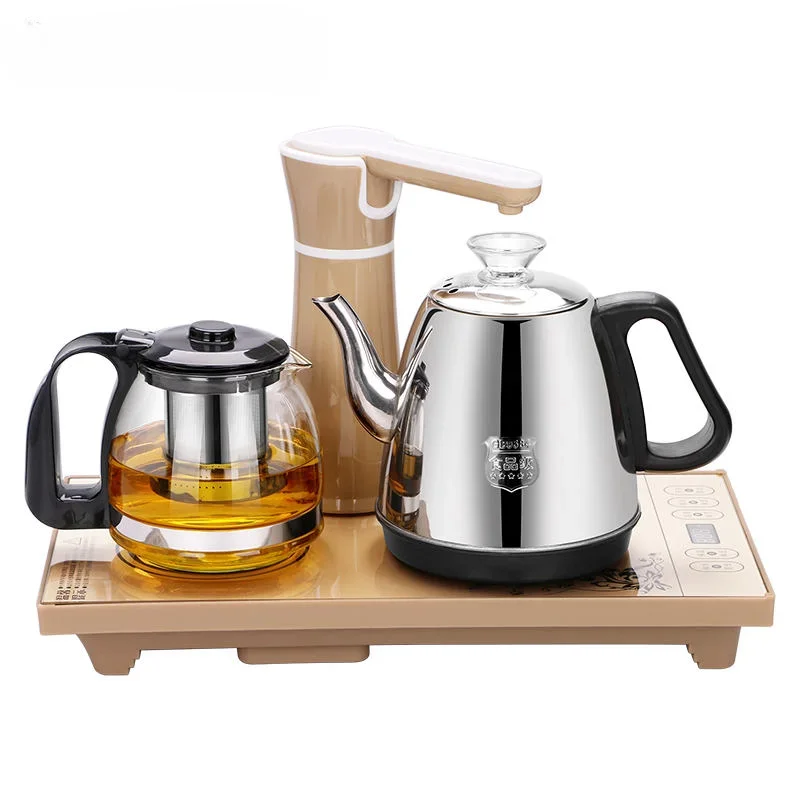 220V Electric Kettle household Tea Pot Set Automatic Pump water 1L Capacity Stainless steel Kettle Safety Auto-off Function 5