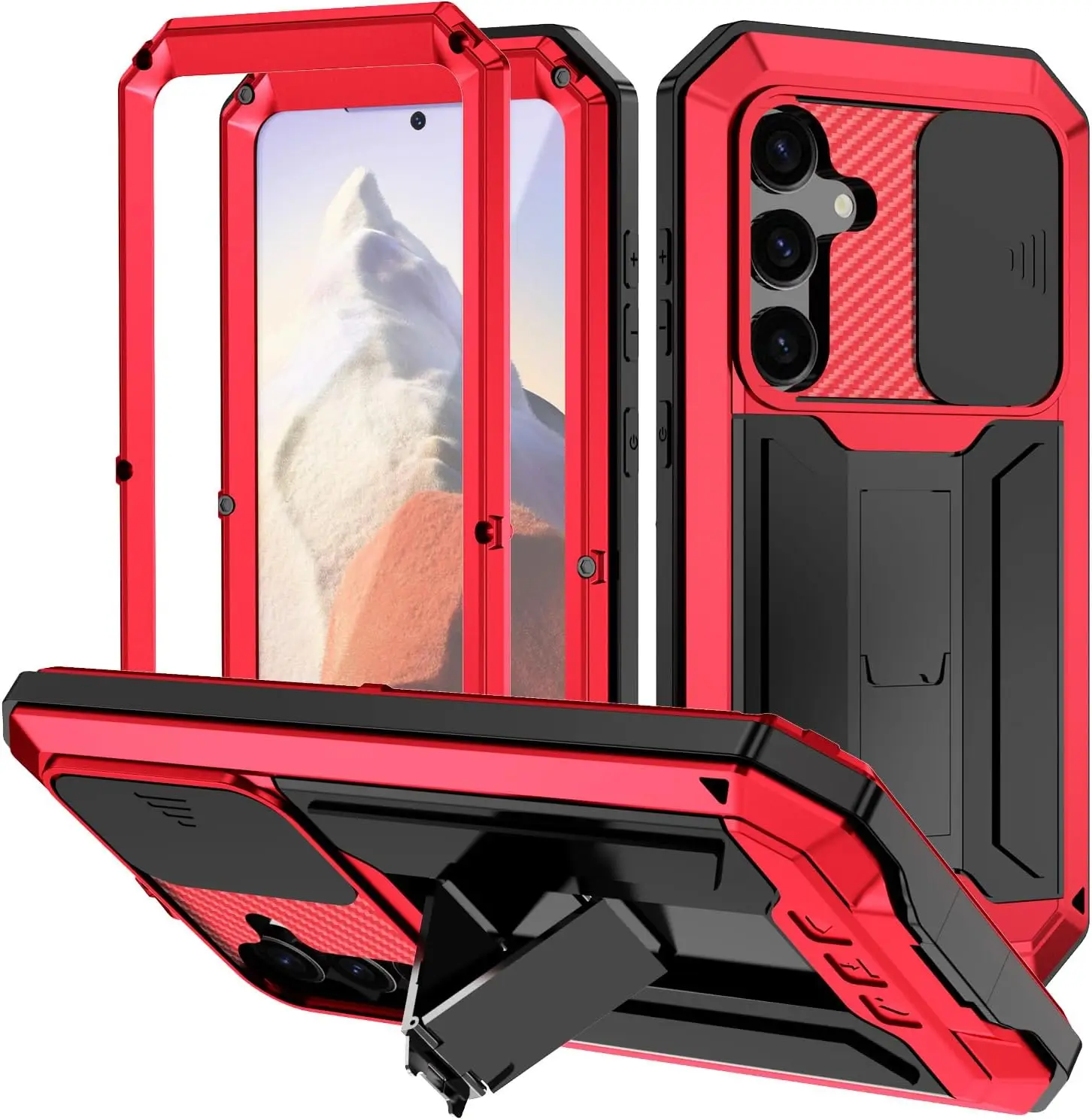 Rugged Military-Grade Aluminum Metal Case with Gorilla Glass Protector and Heavy-Duty Shockproof Design