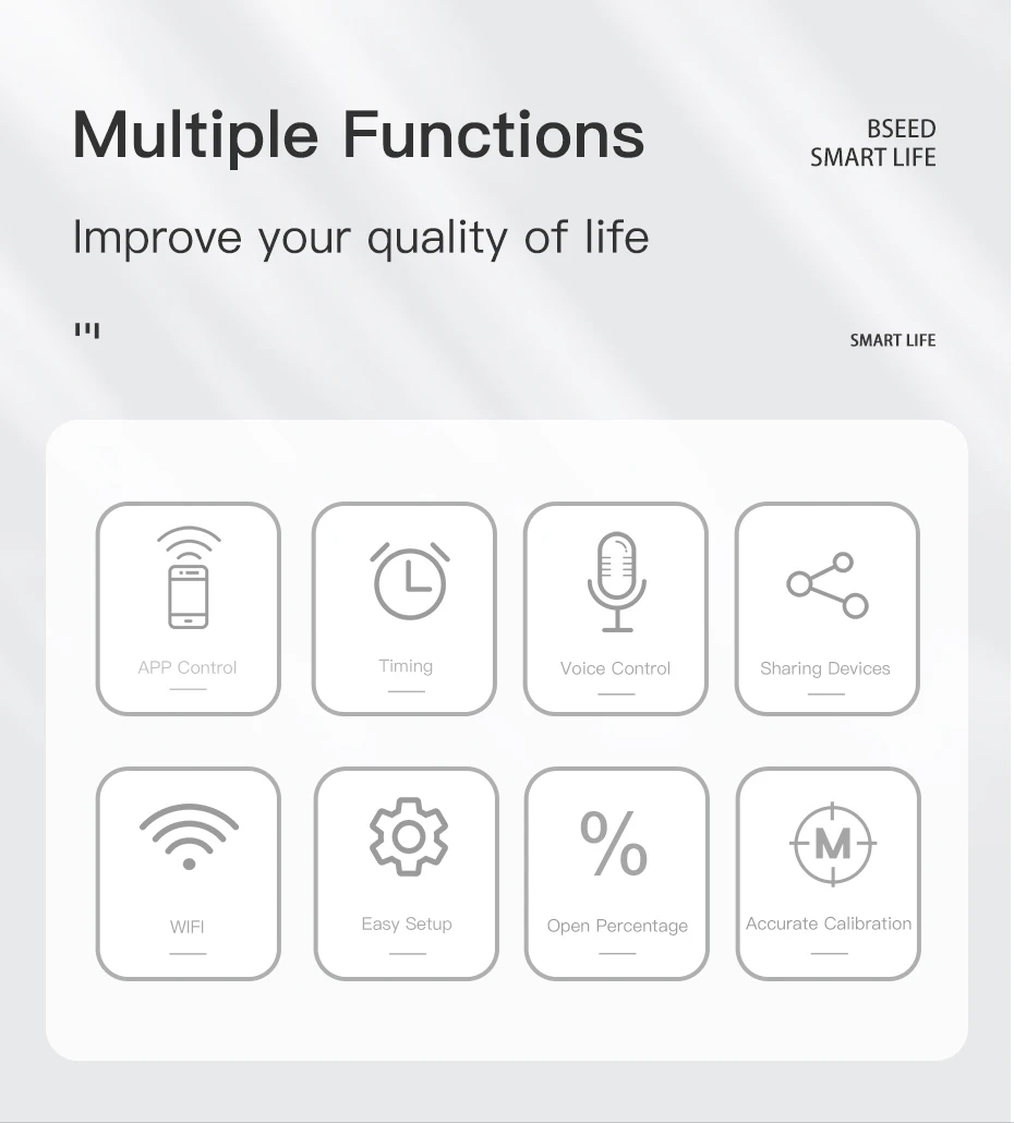 Description Picture 3 of itemBSEED Wifi Roller Shutter Switch Smart Touch Swith For Motor Roller Blinds Percentage Control Support Tuya Smart Life Alexa App