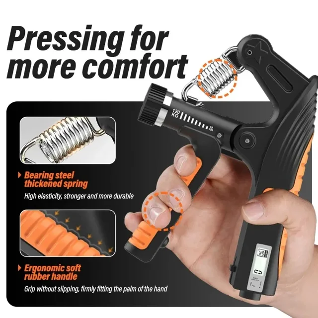 1-2pcs 10-120Kg Adjustable Heavy Hand Grip Exercise Strengthener Gripper Finger Expander Arm Wrist Forearm Trainers Handgrip 2
