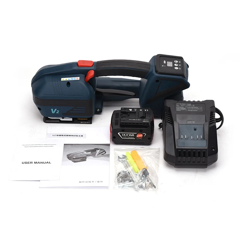 

Handheld Electric Baler Full Automatic Strapping Machine V2 LED Digital Display Packing Tool for 13-16mm PET PP Belt
