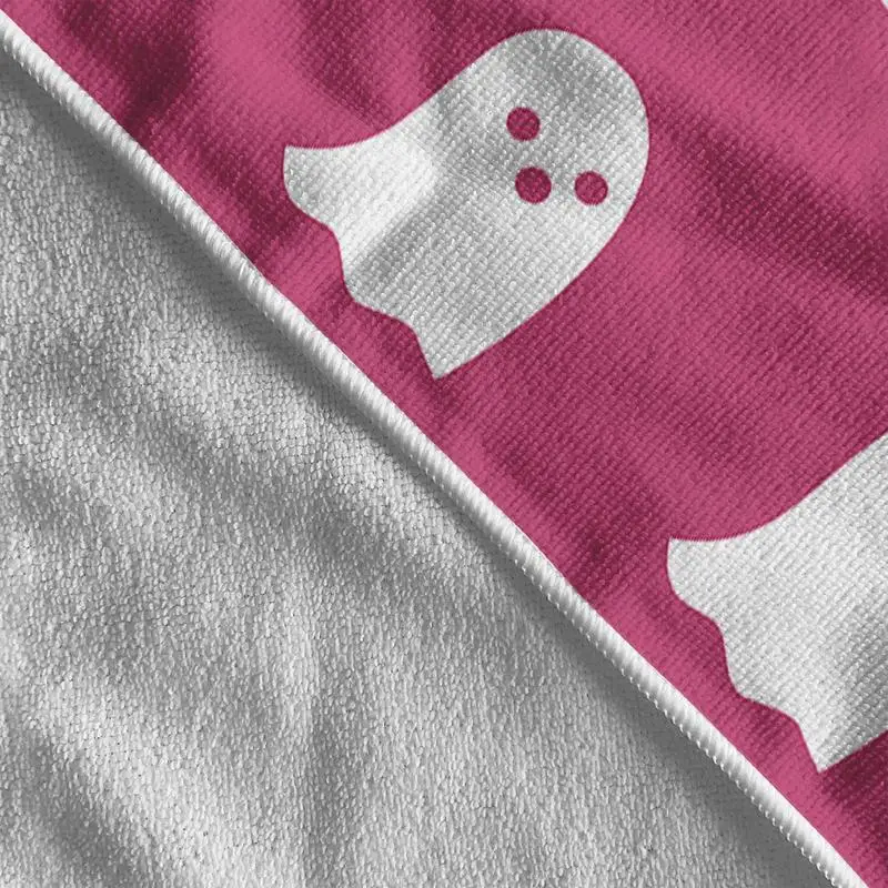 Pink ghost bathroom towel 59x29 Inch Halloween beach towel double-stitched super-absorbent quick-dry