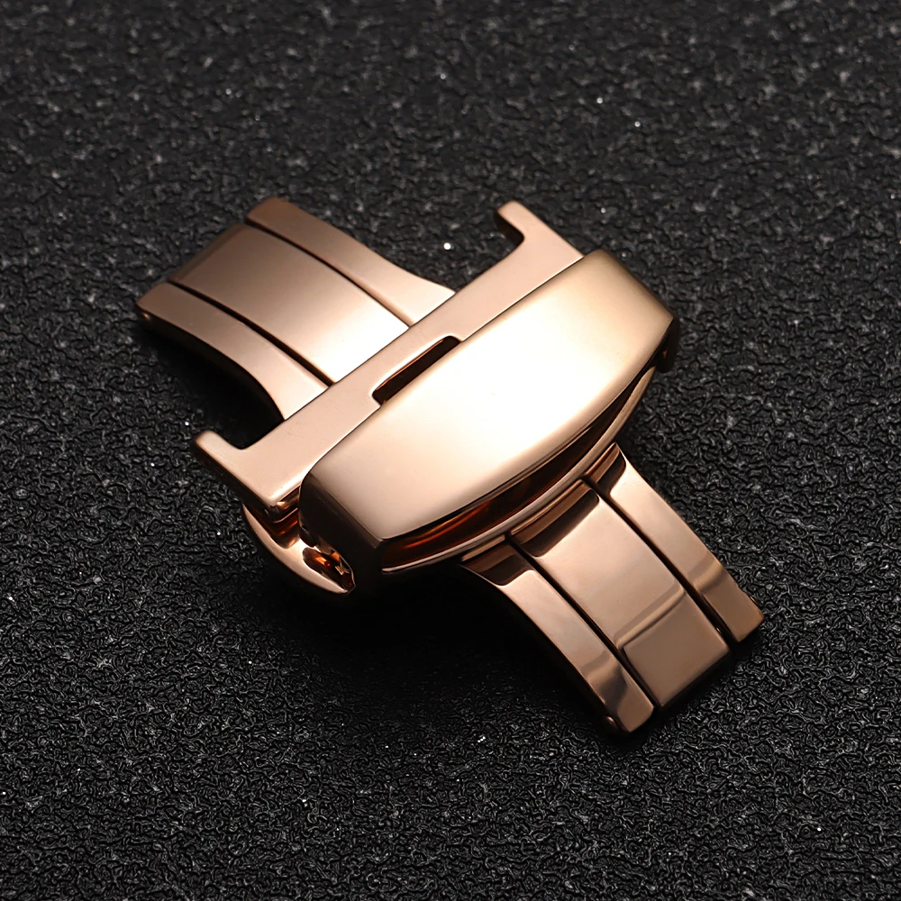 Polished Stainless Steel Butterfly Folding Buckle Watch Strap Clasp Accessory