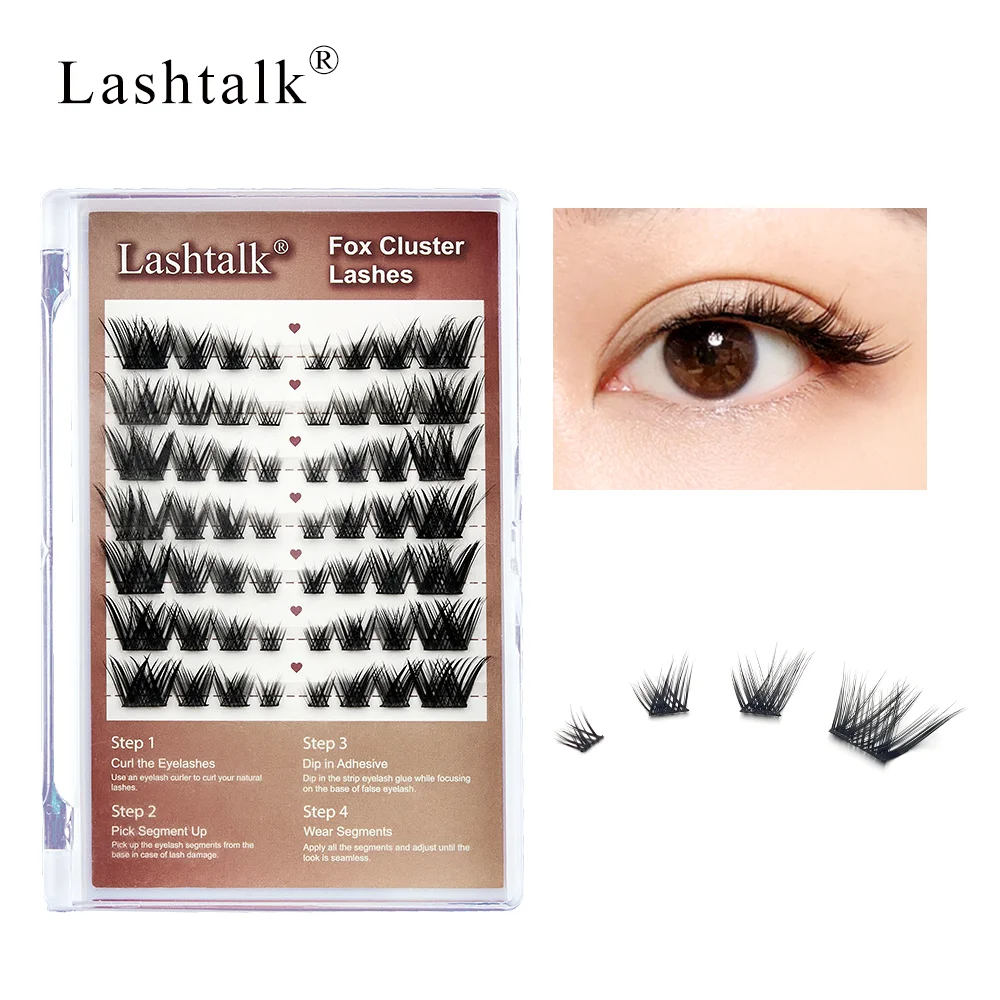 

Lashtalk DIY Fox Cluster False Eyelash Extensions 3D Natural Mix 6-14mm 7 Rows 56 Clusters From Nagaraku