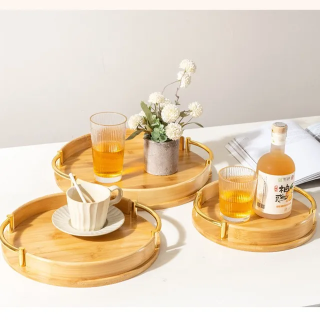 Round Bamboo Serving Tray 6