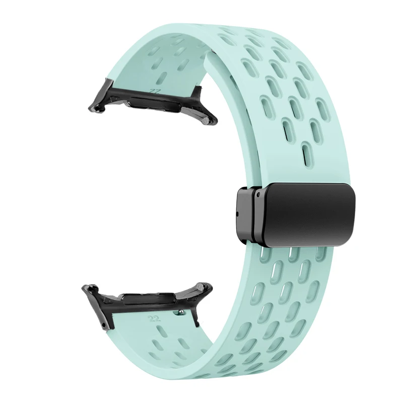 Magnetic Buckle Silicone Watch Strap with No-Gap Design