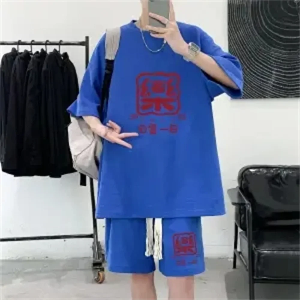 thumbnail image 1 of Nuevos conjuntos de pantalones cortos de moda de verano para hombre, chándales con gráficos de oso de anime, ropa deportiva de tendencia, trajes de 2 piezas, ropa de calle, conjuntos unisex, 1 of 5