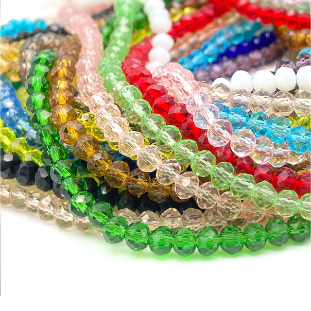 2/3/4/6/8mm Loose Rondelle Austria Crystal Beads Spacer Faceted Glass Beads  For DIY Bracelet Earrings Needlework Jewelry Making - AliExpress