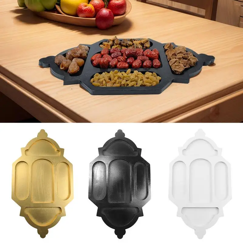 

Wood Serving Tray Eid Al-Fitr Lantern Shape Tray Festival Table Decoration Crafts Food Display Tray Decorative Dessert Tray