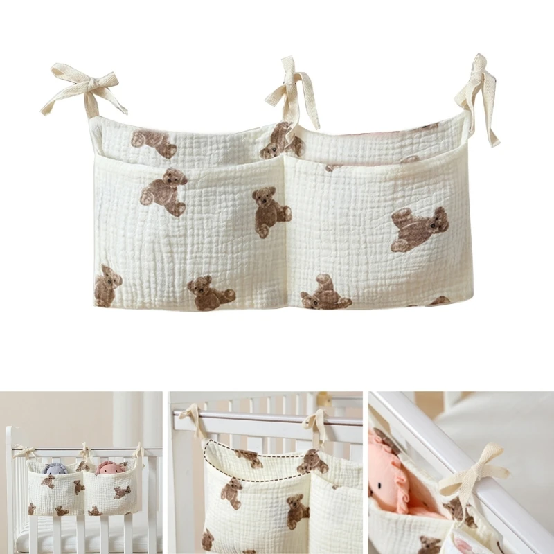 Portable Organizer Bag for Bedside Crib Nappy-Storage Bag Baby Cot Bedding Hanging Bag Newborn Hospital Bed Accessories