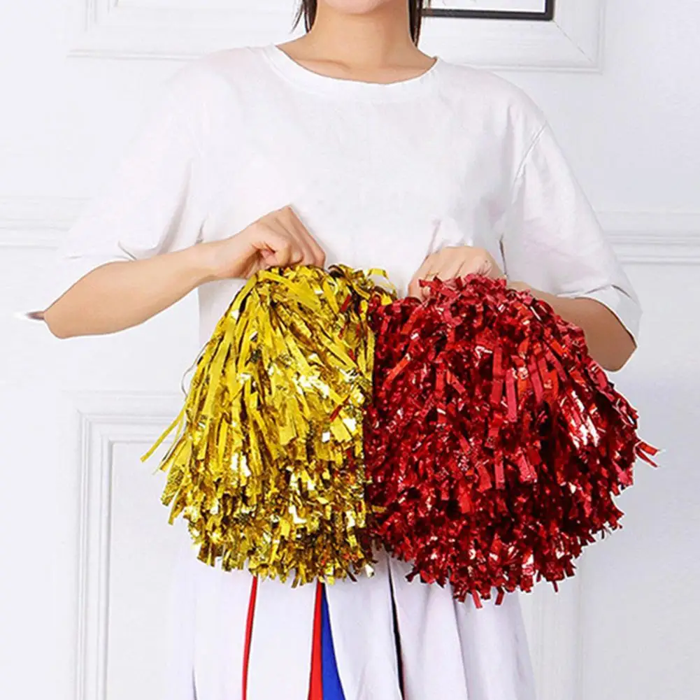 12 Pcs Cheerleader Pompom Dance Cheer Pom White Pom Poms DIY Cheer Pom Poms  Red Pompoms Metal Foil Rainbow Cheerleading Pom Pom