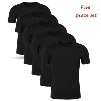 Set da 5 pezzi T-shirt da uomo Tuta estiva Casual Quick-Dry Fitness da jogging Manica corta Maglie maschili Vendite calde Top in tinta unita 1