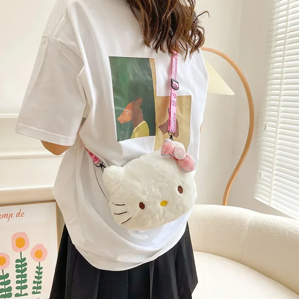 

MINISO женская сумка на плечо для девушек, милая мультяшная сумка-мессенджер, плюшевая сумка для наушников, милая роскошная дизайнерская сумка для девочек и детей