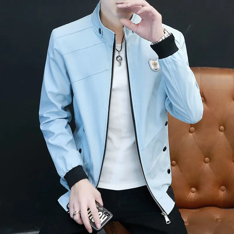 Fashion Stand Collar Zipper Spliced Button Casual Jackets Men's Clothing 2023 Autumn Winter Loose All-match Tops Korean Coats