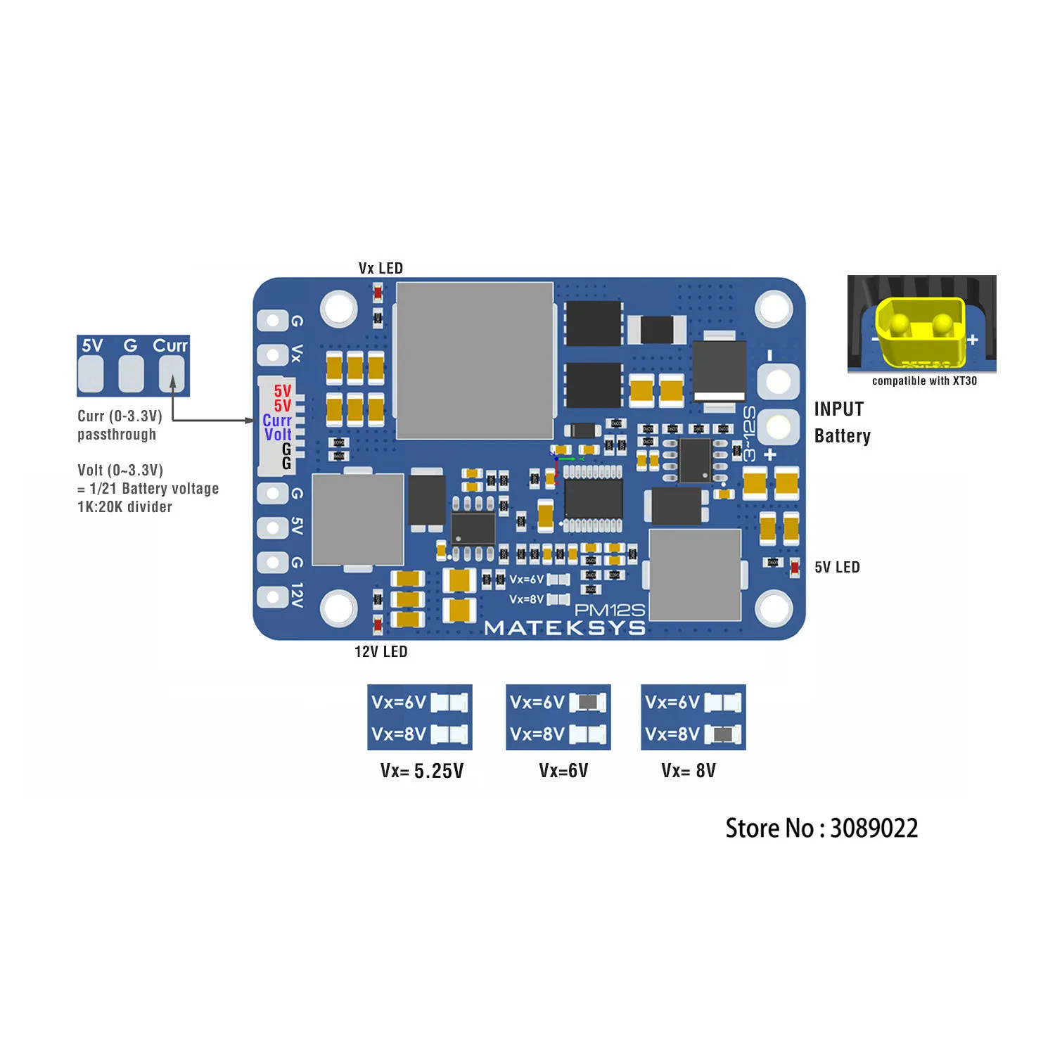 Matek PM12S-3 POWER MODULE 9V to 55V independent Step-Down Voltage Regulators for RC Model Airplane Helicopter FPV Racing Drone